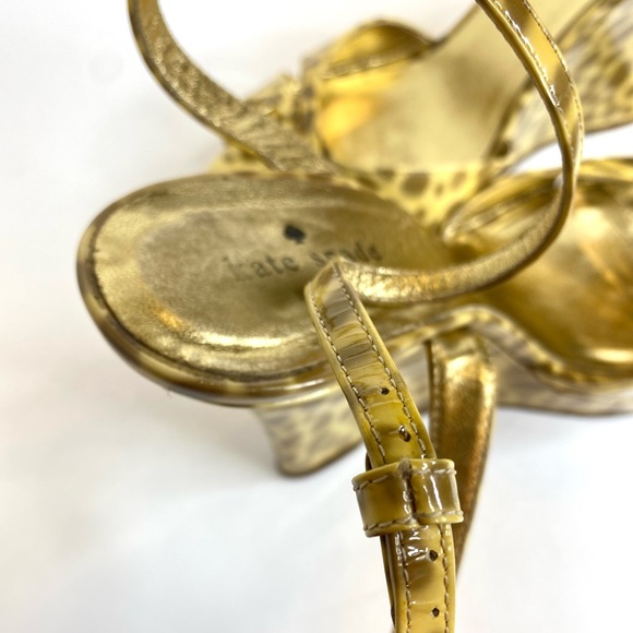 Kate Spade Cheetah Print Patent Leather Wedge Sandals - Picture 6 of 8